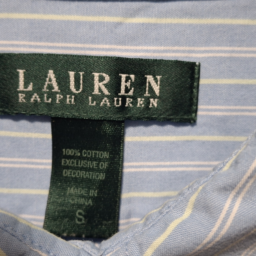 Ralph Lauren Blue Striped Button-Up Shirt Night Gown